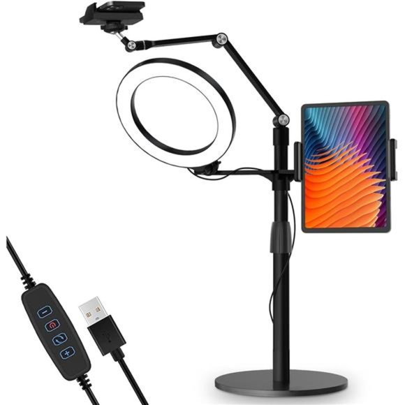 3-in-1 Selfie Desktop Live Stand Height Adjustable/Overhead 8